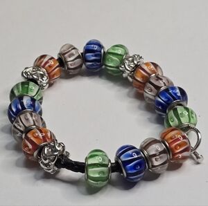 Treska Men's Large Multicolor Beaded Charm Bracelet‎